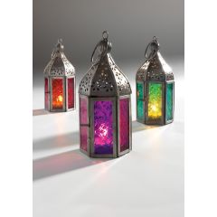 Moroccan Pattern Glass Lantern