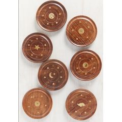 round ash catcher - brass inlay