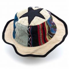 wide brim star and patchwork hat